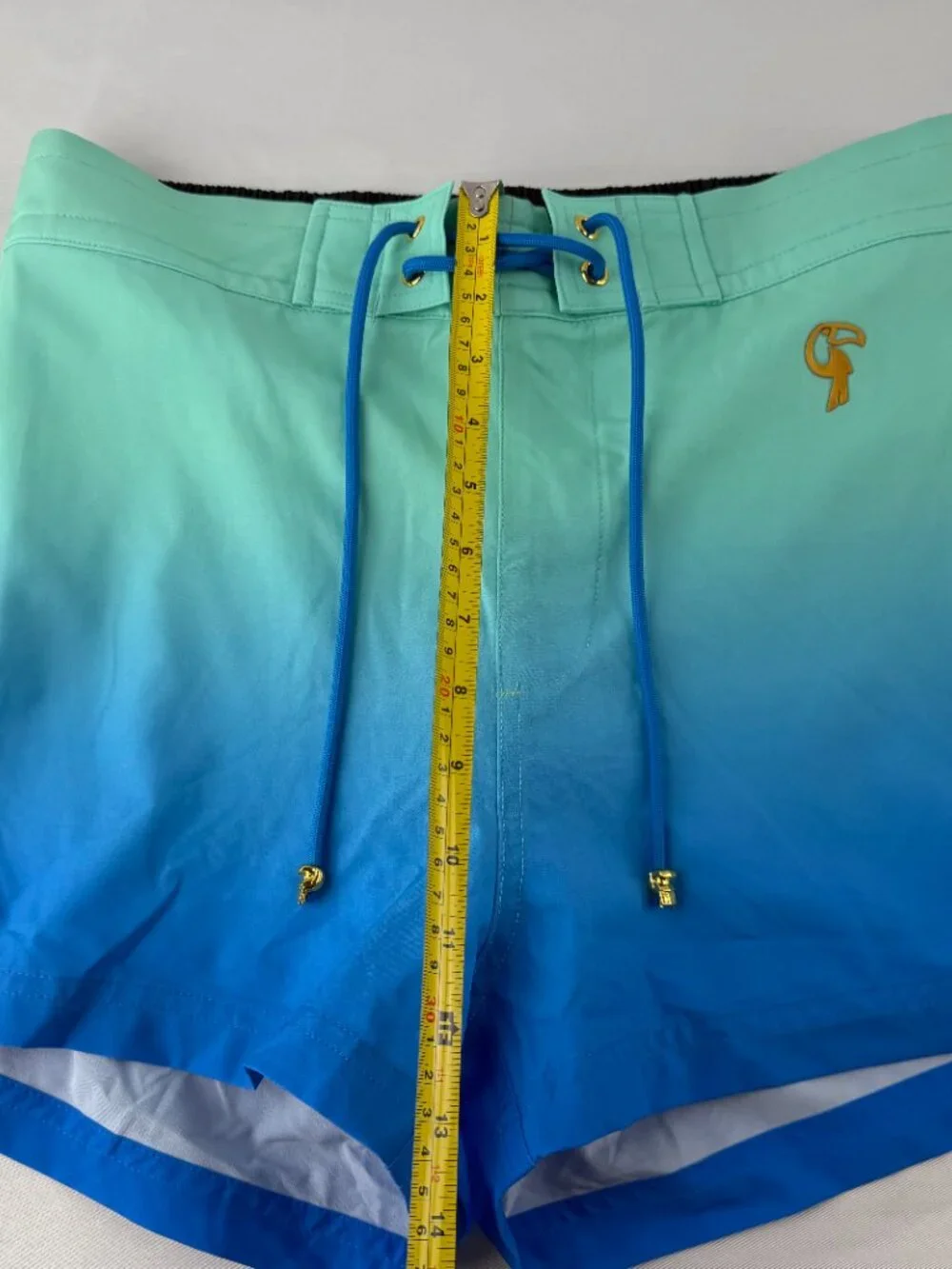 Tucann Men Blue Ombre Swim Trunks Board Shorts Compression Liner Size M
